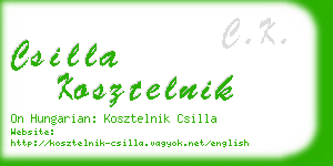 csilla kosztelnik business card